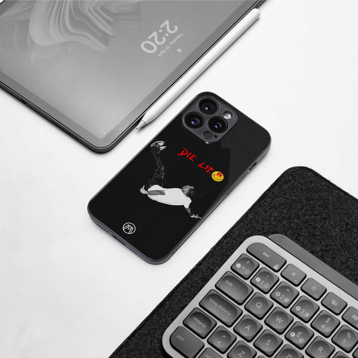 die lit back phone cover | glass case for iphone 13 pro max