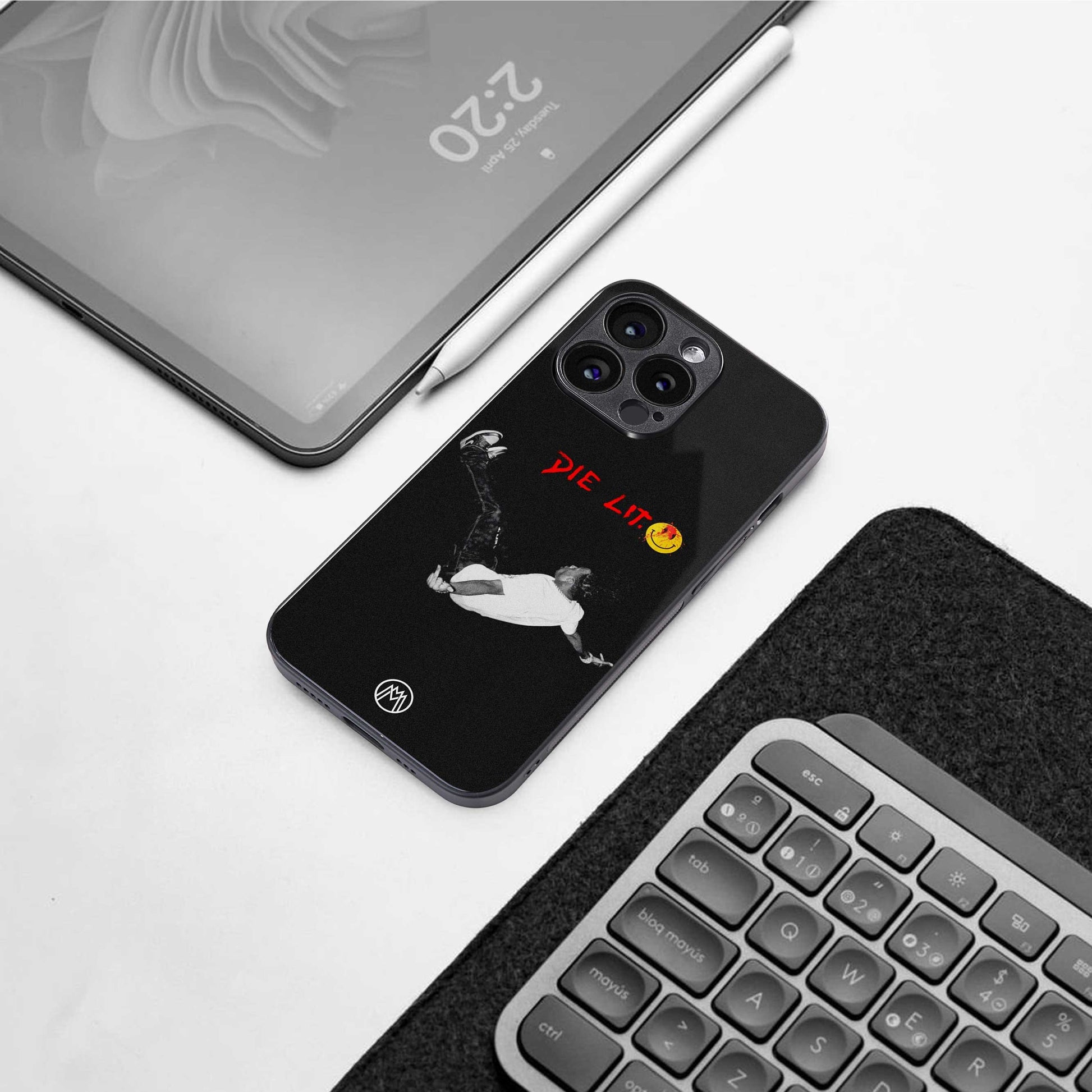 die lit back phone cover | glass case for iphone 13 pro max