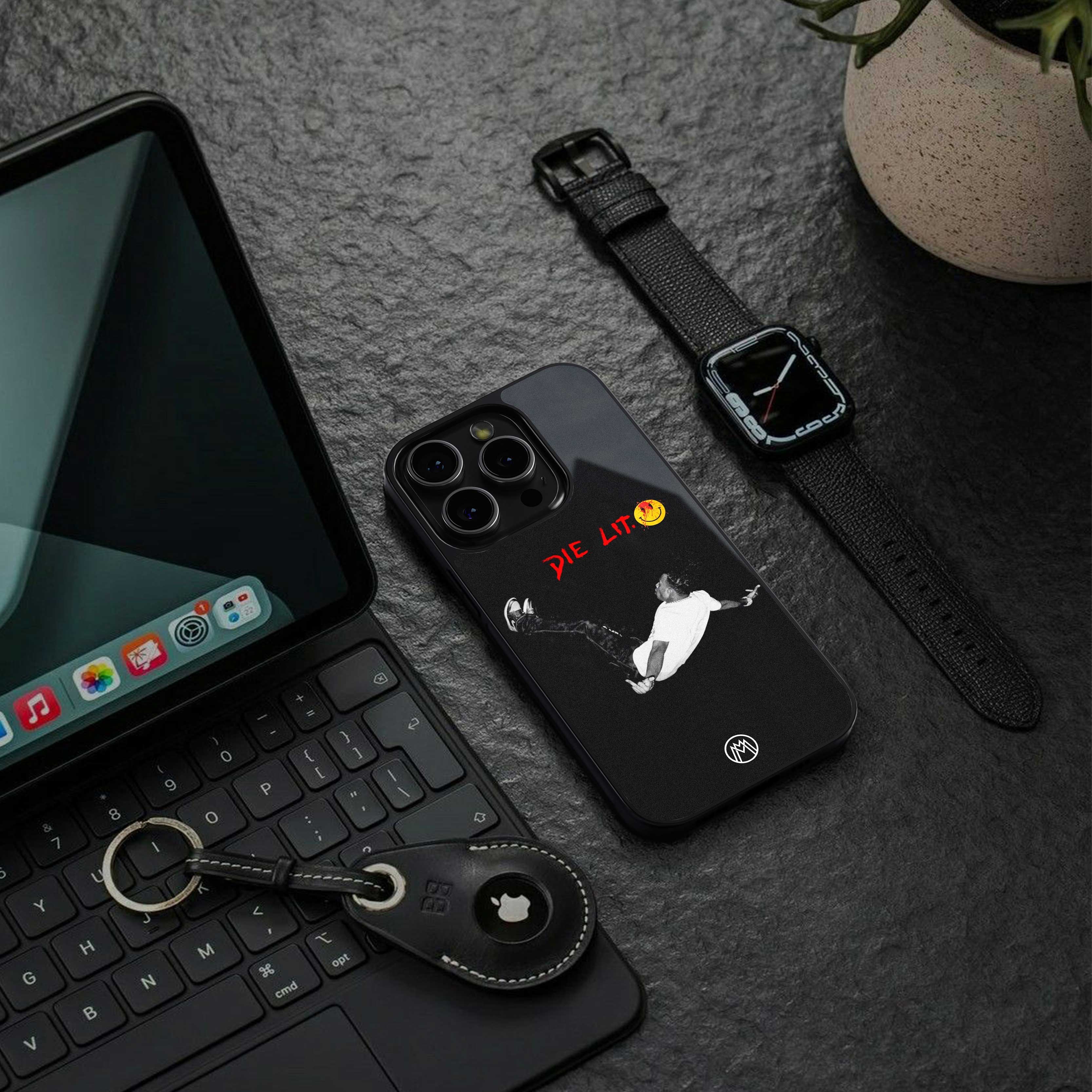 die lit back phone cover | glass case for iphone 14 plus