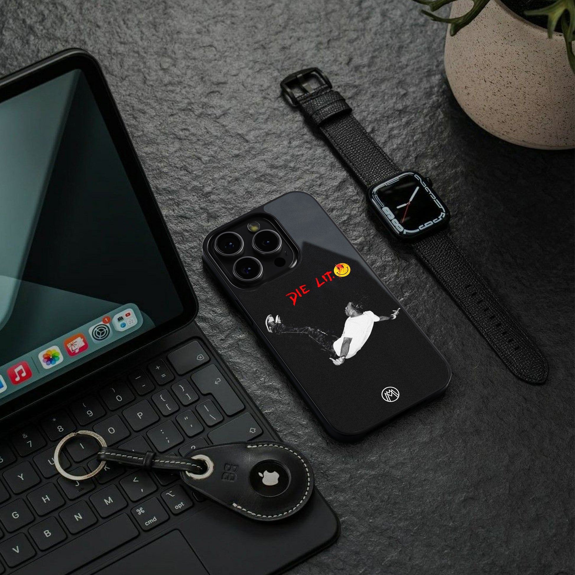 die lit back phone cover | glass case for iphone 16