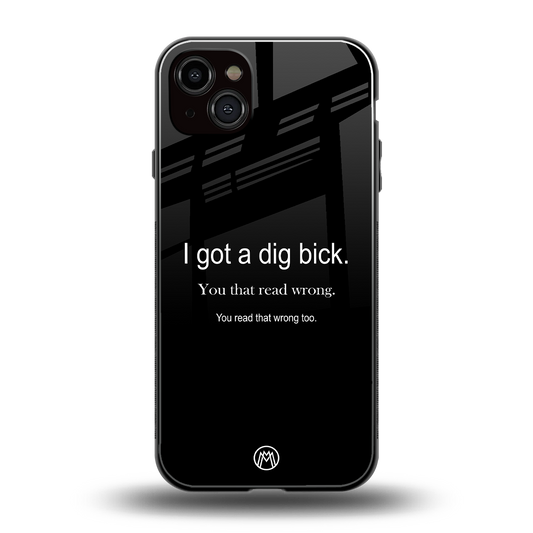 dig bick back phone cover | glass case for iphone 15 plus