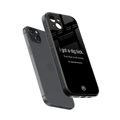 dig bick back phone cover | glass case for iphone 15 plus