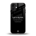dig bick back phone cover | glass case for iphone 16 plus
