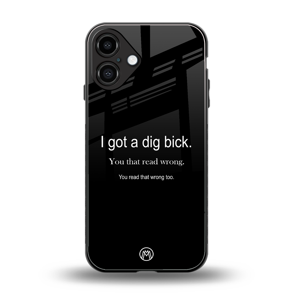 dig bick back phone cover | glass case for iphone 16 plus