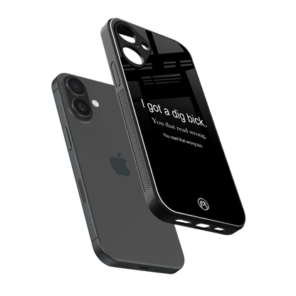 dig bick back phone cover | glass case for iphone 16 plus