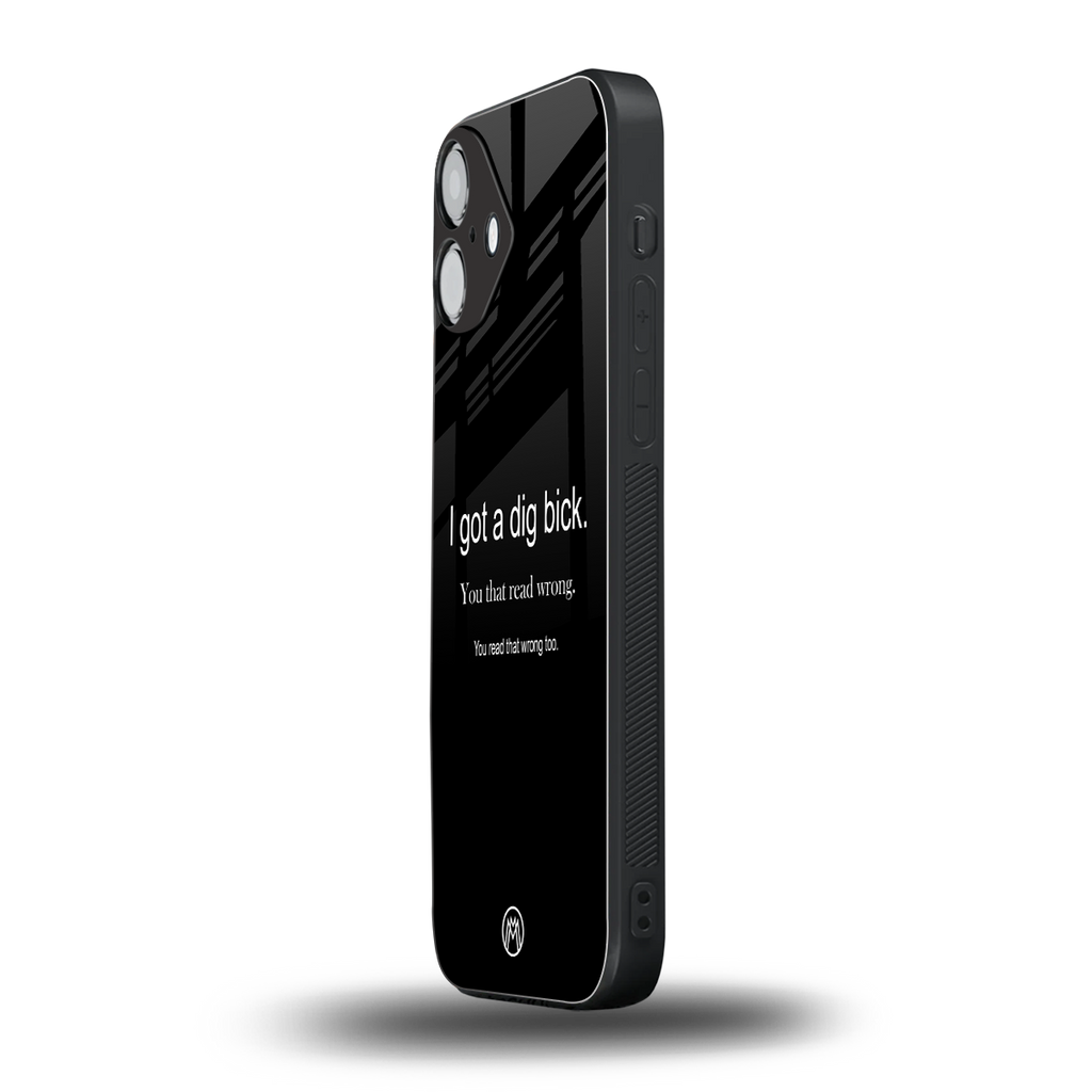 dig bick back phone cover | glass case for iphone 16 plus