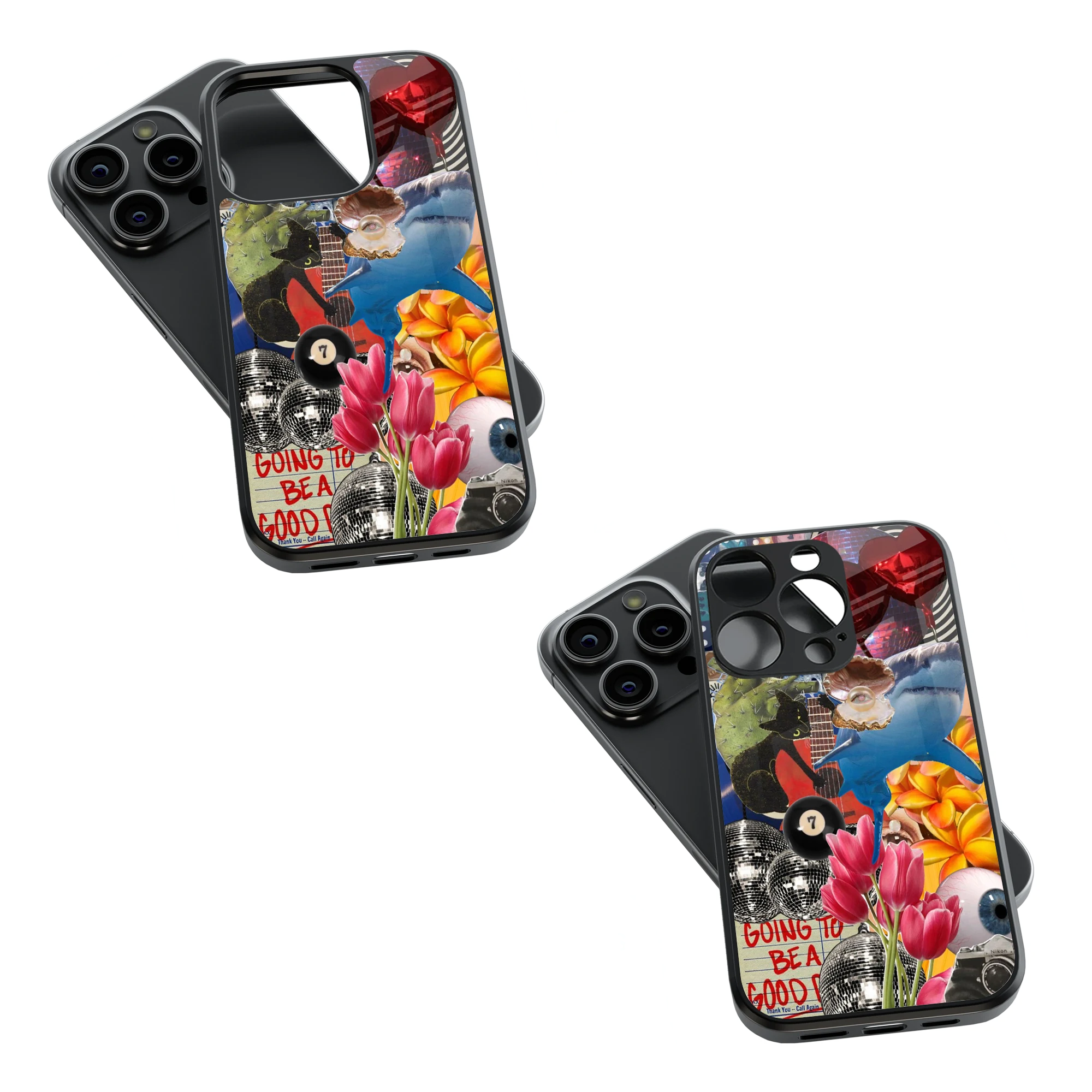 Trendy Glass Back Mobile Case for iPhone, Samsung, Redmi, OnePlus, Google Pixel, Motorola