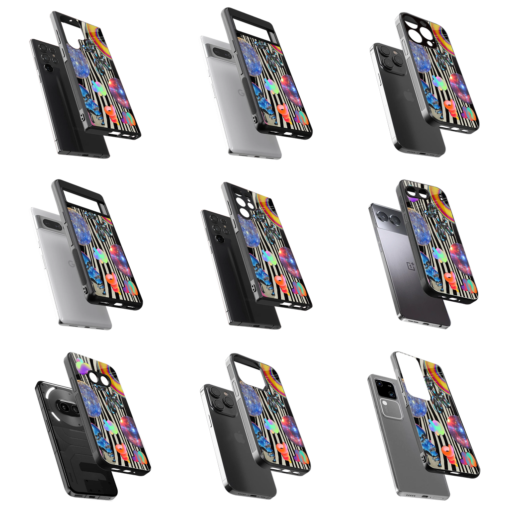 Durable Glass Back Mobile Case for iPhone, Samsung, OnePlus, Google Pixel, Redmi, Vivo, Oppo