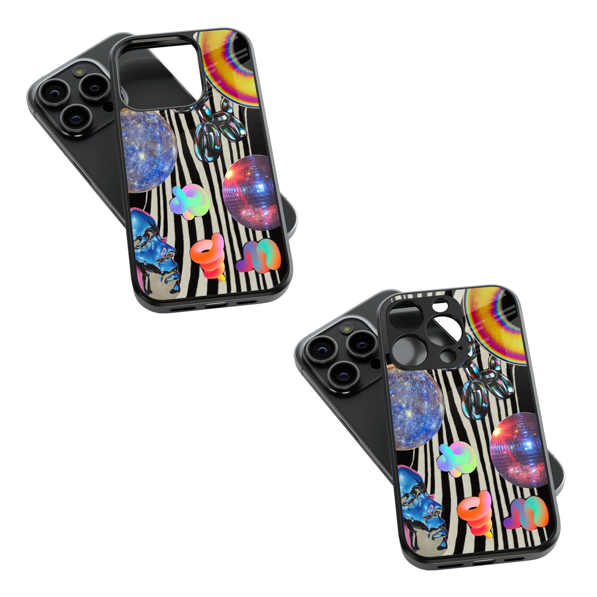 Trendy Glass Back Mobile Case for iPhone, Samsung, Redmi, OnePlus, Google Pixel, Motorola