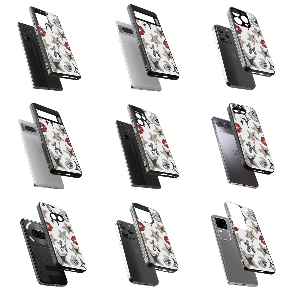 Durable Glass Back Mobile Case for iPhone, Samsung, OnePlus, Google Pixel, Redmi, Vivo, Oppo