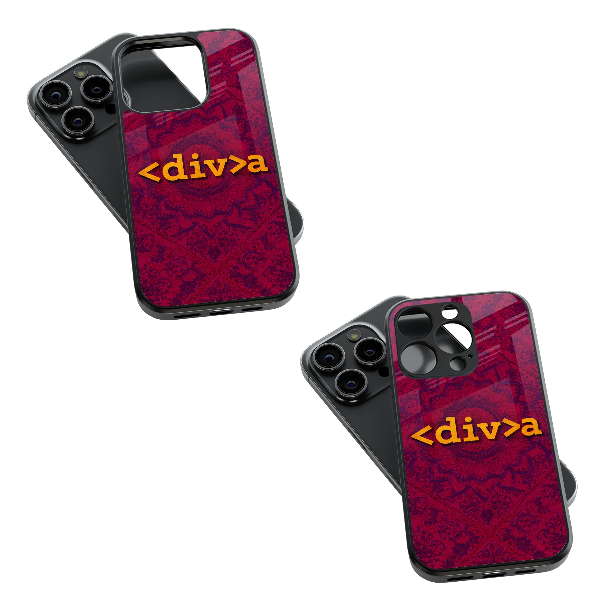 Trendy Glass Back Mobile Case for iPhone, Samsung, Redmi, OnePlus, Google Pixel, Motorola