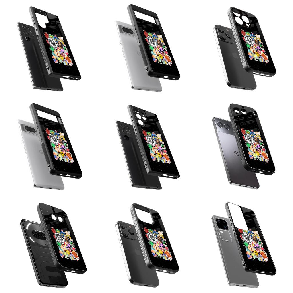 Durable Glass Back Mobile Case for iPhone, Samsung, OnePlus, Google Pixel, Redmi, Vivo, Oppo