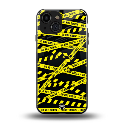 do not cross warning back phone cover | glass case for iphone 13 mini