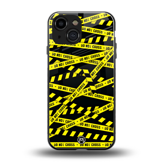 do not cross warning back phone cover | glass case for iphone 13 mini