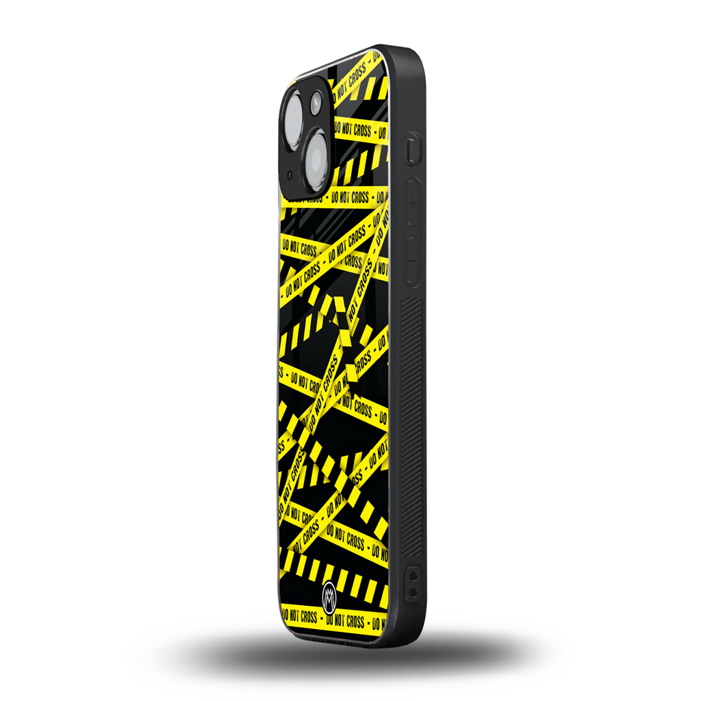 do not cross warning back phone cover | glass case for iphone 13 mini