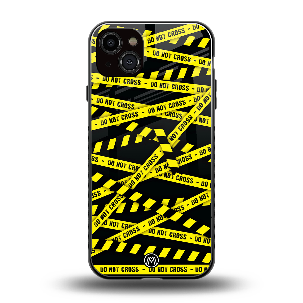 do not cross warning back phone cover | glass case for iphone 15 plus