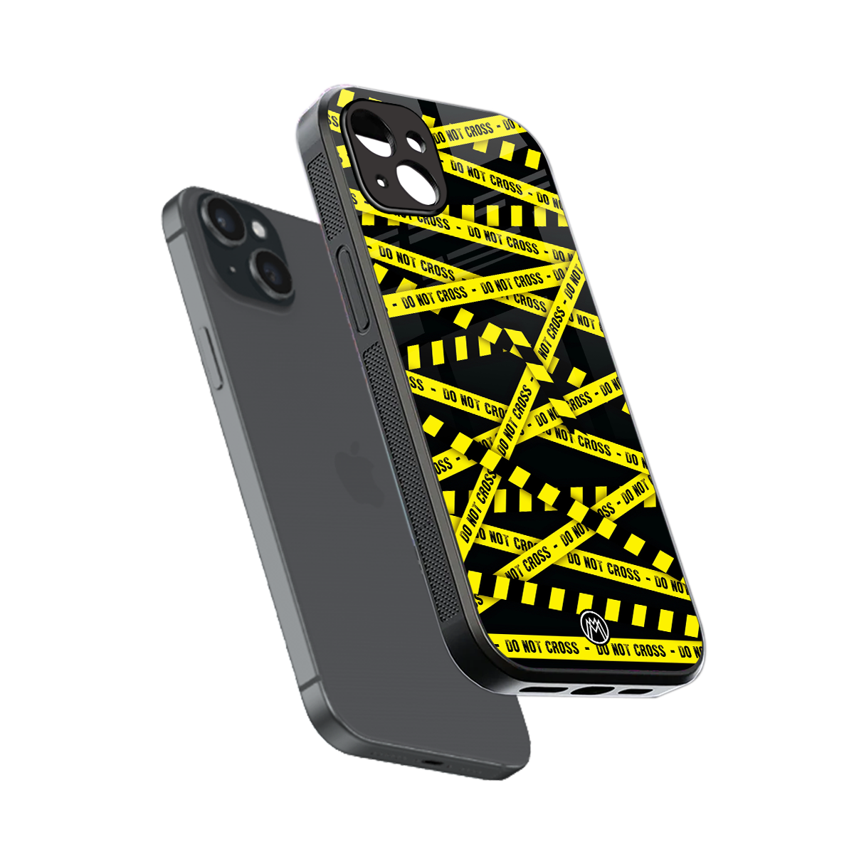 do not cross warning back phone cover | glass case for iphone 15 plus