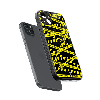 do not cross warning back phone cover | glass case for iphone 14 plus