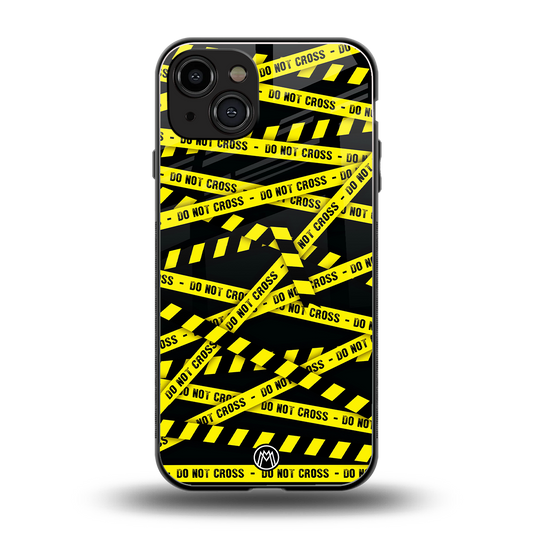 do not cross warning back phone cover | glass case for iphone 15