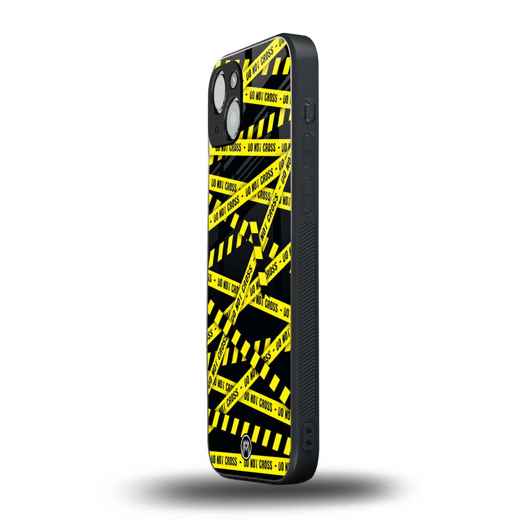do not cross warning back phone cover | glass case for iphone 15