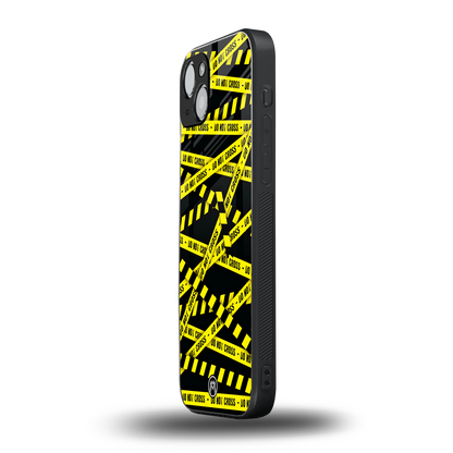 do not cross warning back phone cover | glass case for iphone 15