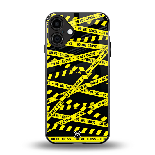 do not cross warning back phone cover | glass case for iphone 16 plus