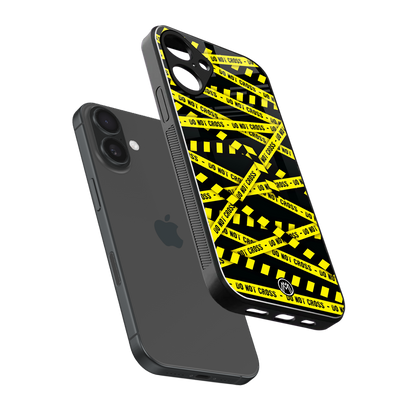 do not cross warning back phone cover | glass case for iphone 16 plus