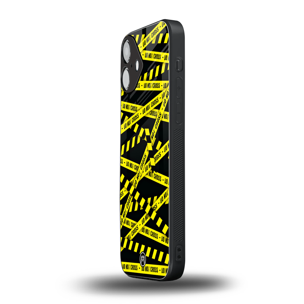 do not cross warning back phone cover | glass case for iphone 16 plus