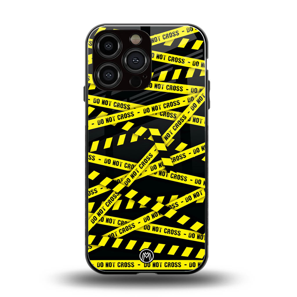 do not cross warning back phone cover | glass case for iphone 16 pro max