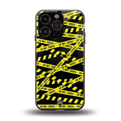 do not cross warning back phone cover | glass case for iphone 16 pro
