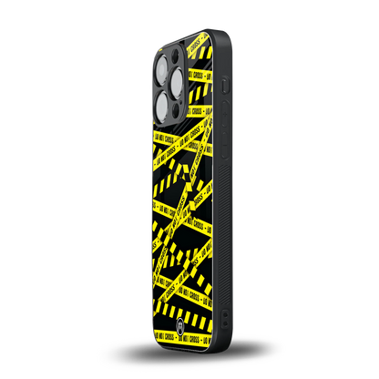 do not cross warning back phone cover | glass case for iphone 16 pro