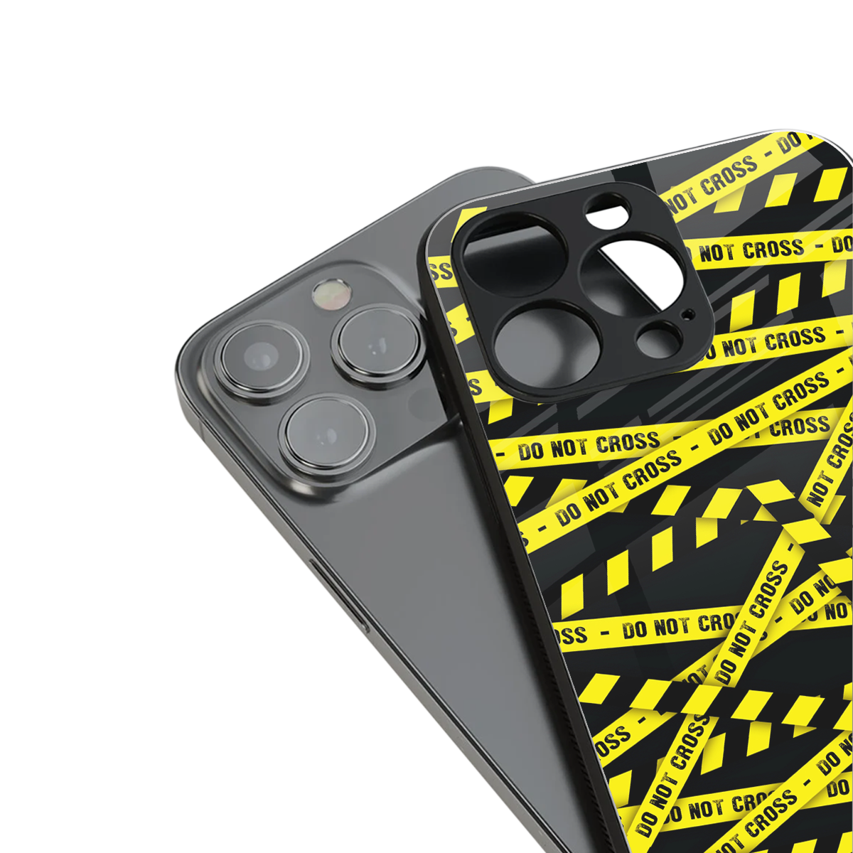 do not cross warning back phone cover | glass case for iphone 16