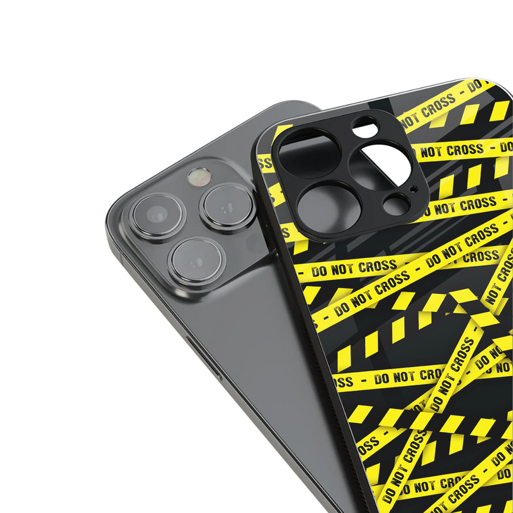 do not cross warning back phone cover | glass case for iphone 15