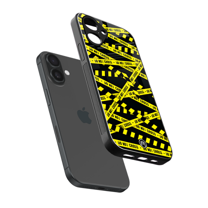 do not cross warning back phone cover | glass case for iphone 16