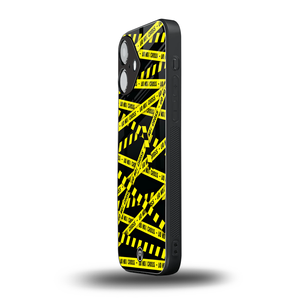 do not cross warning back phone cover | glass case for iphone 16