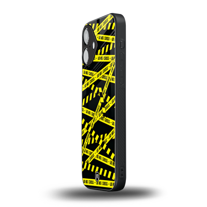 do not cross warning back phone cover | glass case for iphone 16