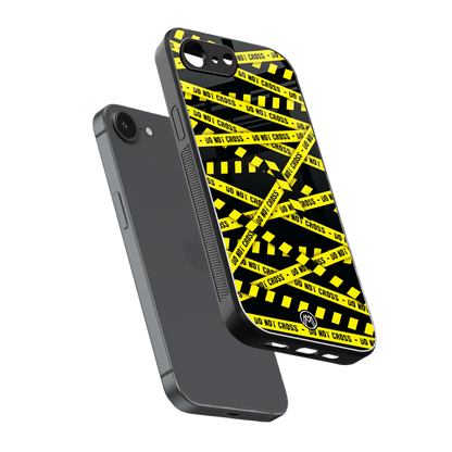 do not cross warning back phone cover | glass case for iphone 16e