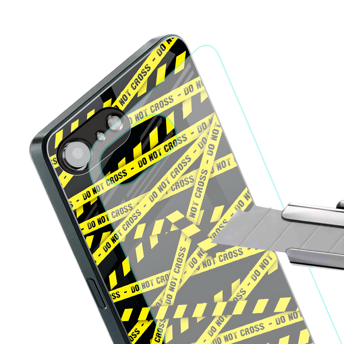 do not cross warning back phone cover | glass case for iphone 16e