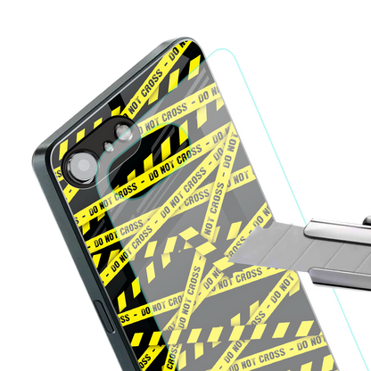do not cross warning back phone cover | glass case for iphone 16e