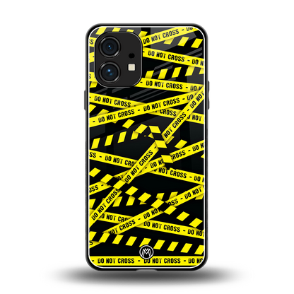 do not cross warning back phone cover | glass case for nothing phone 1