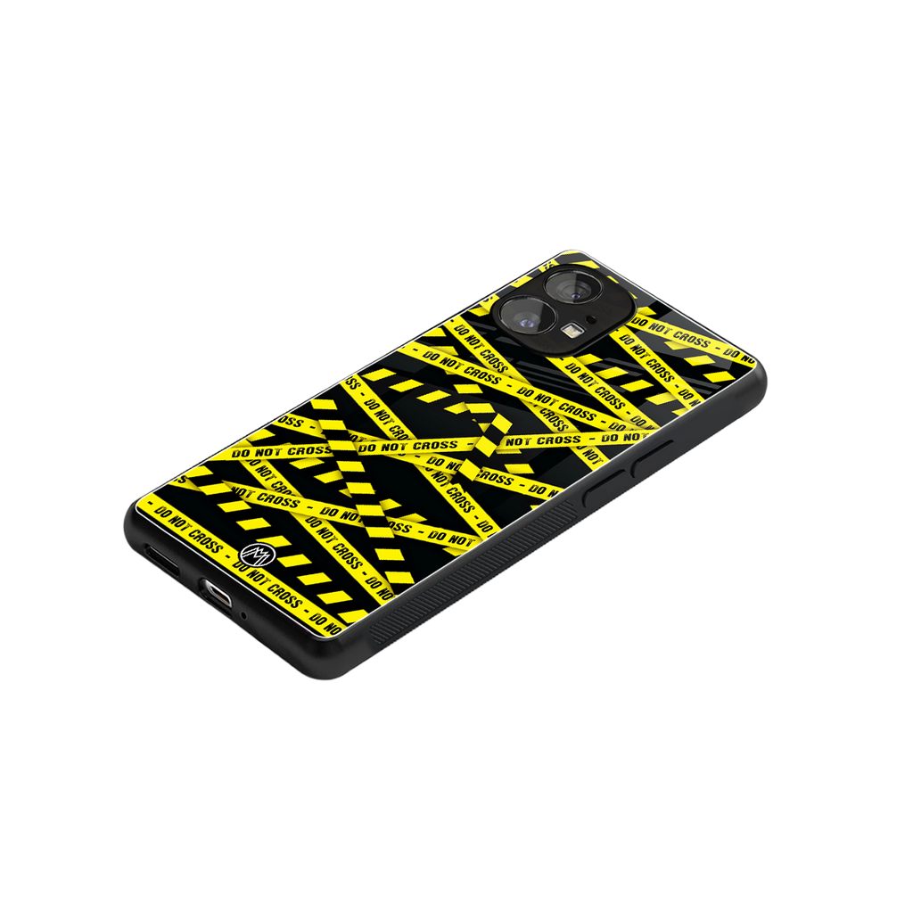 do not cross warning back phone cover | glass case for nothing phone 1
