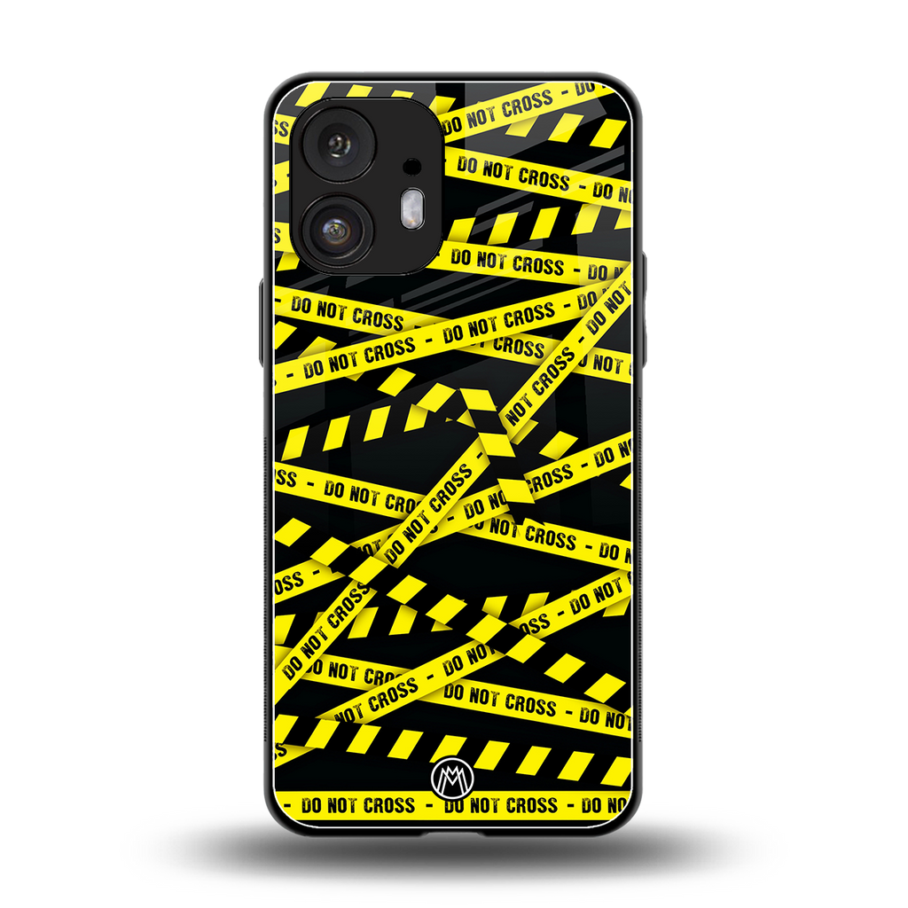 do not cross warning back phone cover | glass case for nothing phone 2