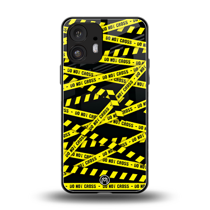 do not cross warning back phone cover | glass case for nothing phone 2