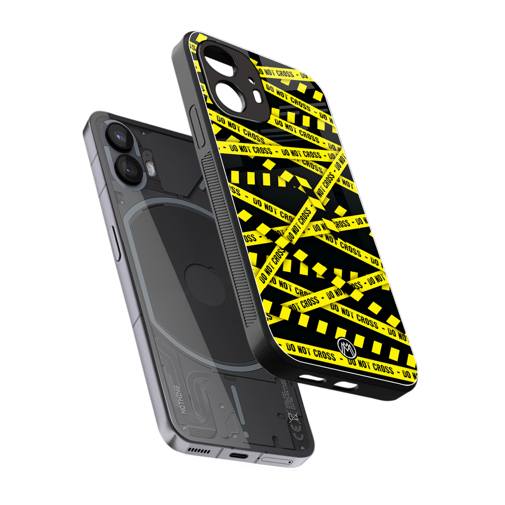 do not cross warning back phone cover | glass case for nothing phone 2