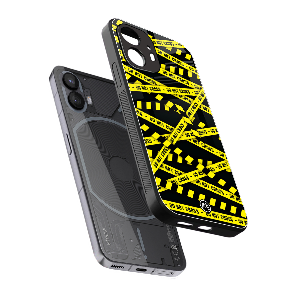 do not cross warning back phone cover | glass case for nothing phone 2