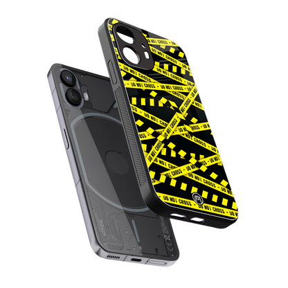do not cross warning back phone cover | glass case for nothing phone 2