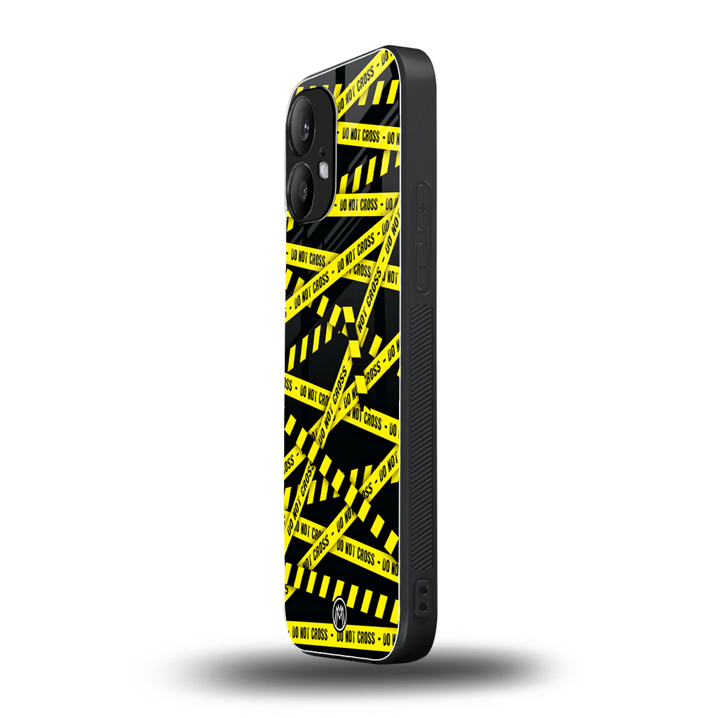 do not cross warning back phone cover | glass case for nothing phone 2