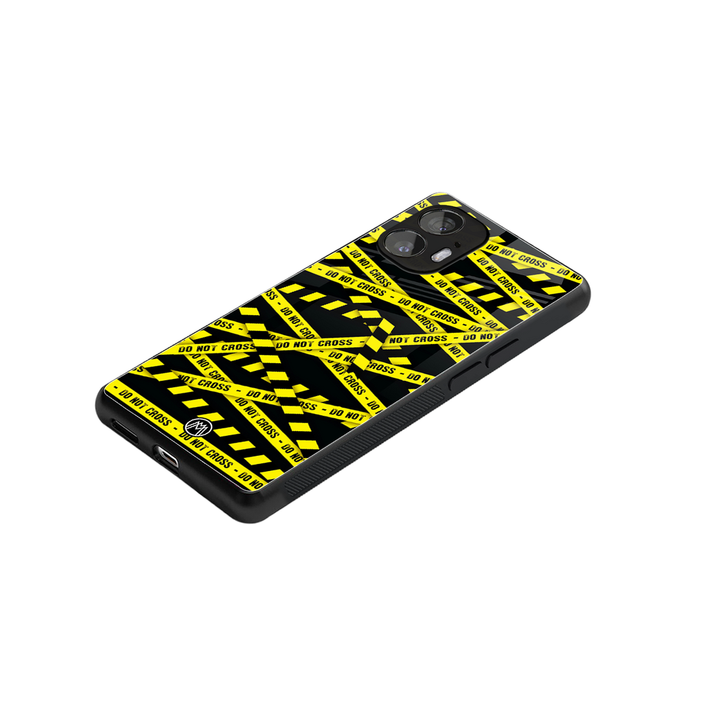 do not cross warning back phone cover | glass case for nothing phone 2