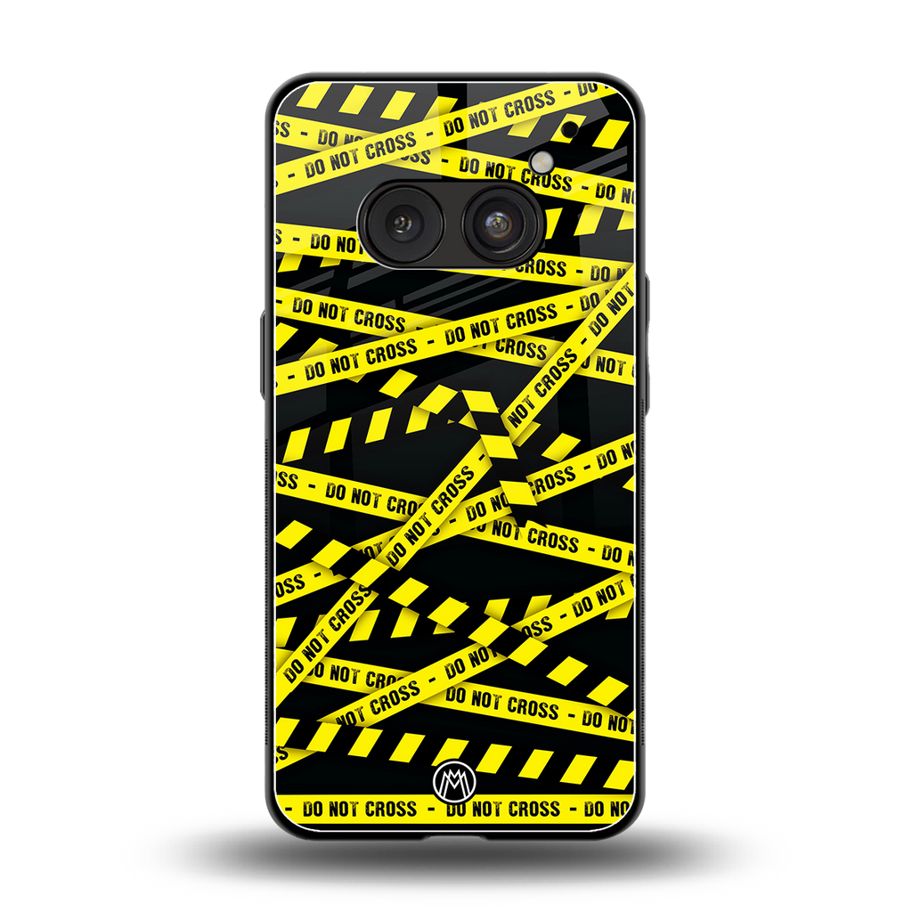 do not cross warning back phone cover | glass case for nothing phone 2a