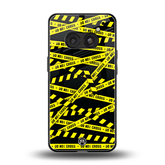 do not cross warning back phone cover | glass case for nothing phone 2a